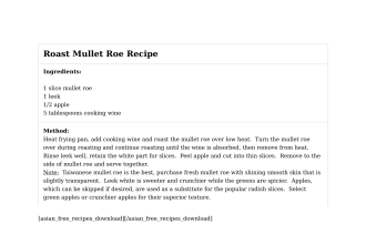 Roast Mullet Roe Recipe