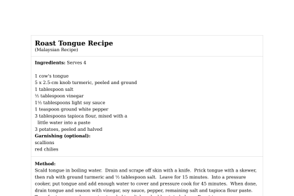 Roast Tongue Recipe