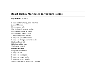 Roast Turkey Marinated in Yoghurt Recipe