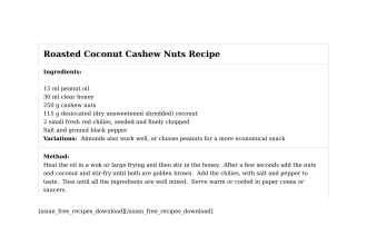 Roasted Coconut Cashew Nuts Recipe