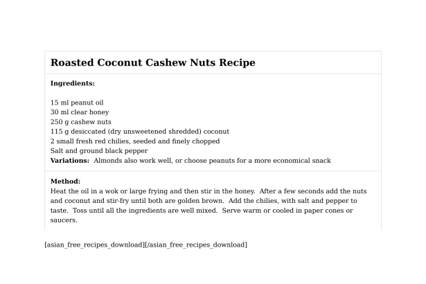 Roasted Coconut Cashew Nuts Recipe