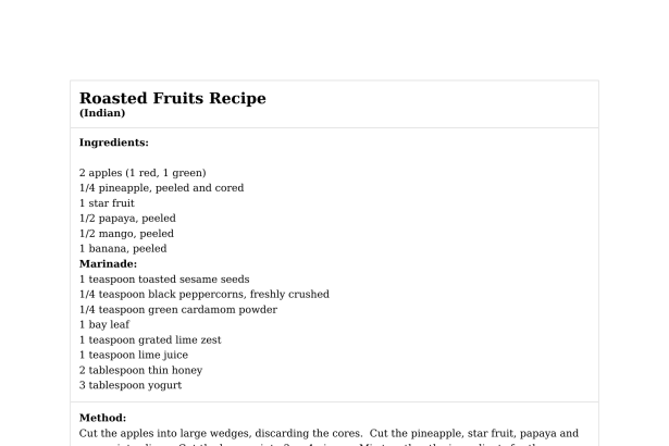 Roasted Fruits Recipe