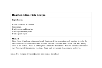 Roasted Miso Fish Recipe