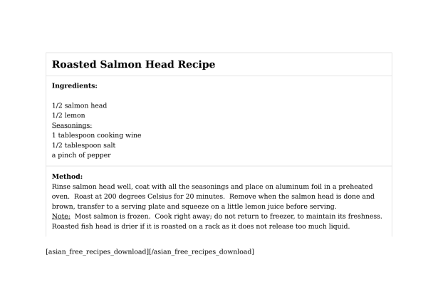 Roasted Salmon Head Recipe