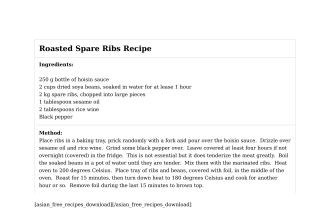 Roasted Spare Ribs Recipe