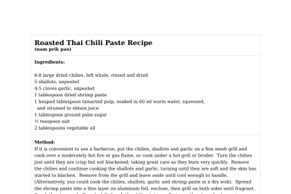 Roasted Thai Chili Paste Recipe