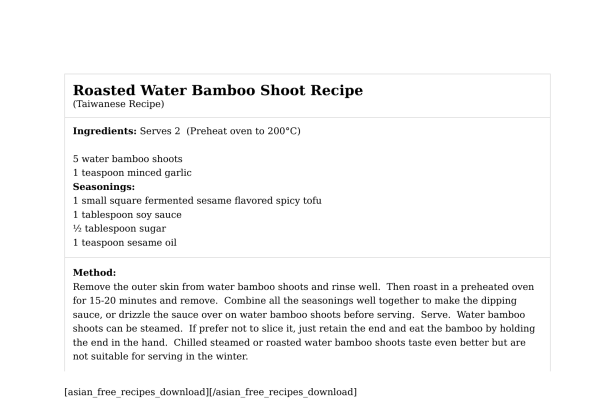 Roasted Water Bamboo Shoot Recipe