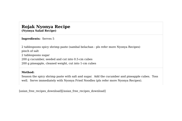 Rojak Nyonya Recipe