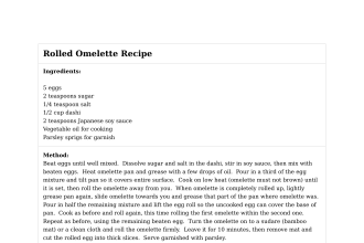 Rolled Omelette Recipe