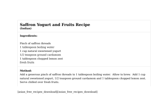 Saffron Yogurt and Fruits Recipe