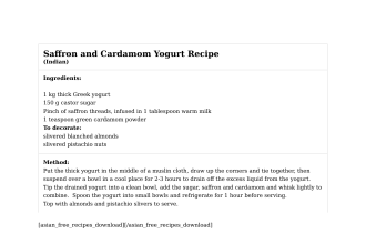 Saffron and Cardamom Yogurt Recipe
