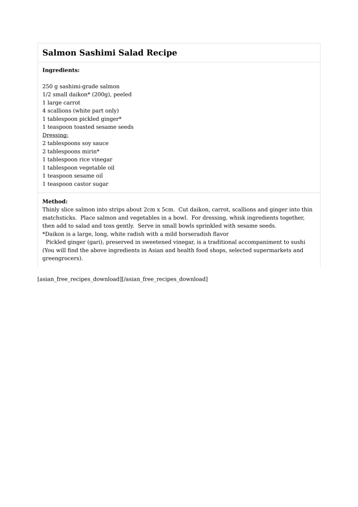 Salmon Sashimi Salad Recipe