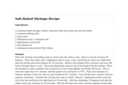 Salt-Baked Shrimps Recipe
