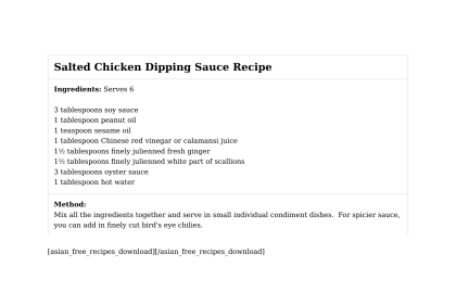 Salted Chicken Dipping Sauce Recipe