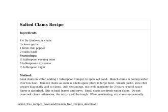 Salted Clams Recipe