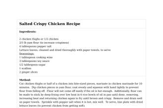 Salted Crispy Chicken Recipe