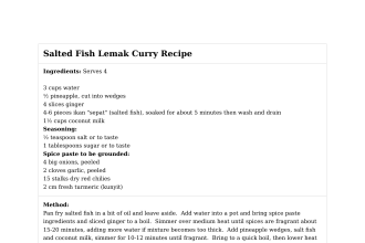 Salted Fish Lemak Curry Recipe