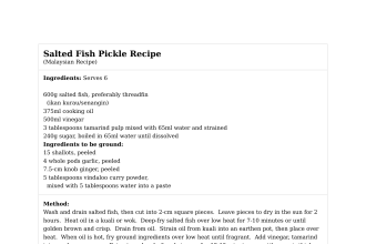 Salted Fish Pickle Recipe