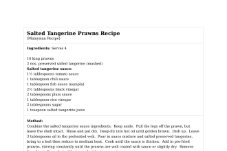 Salted Tangerine Prawns Recipe