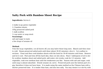 Salty Pork with Bamboo Shoot Recipe