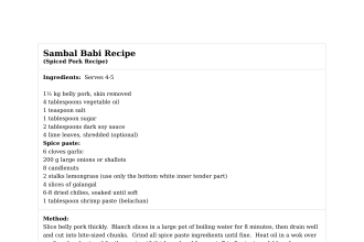 Sambal Babi Recipe