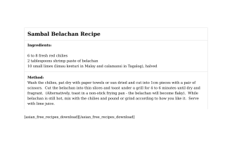 Sambal Belachan Recipe