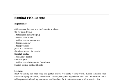 Sambal Fish Recipe