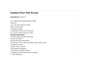 Sambal Petai Fish Recipe