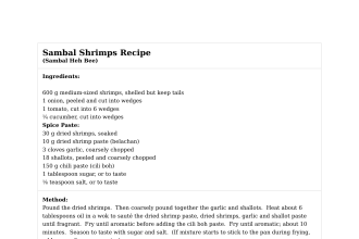 Sambal Shrimps Recipe