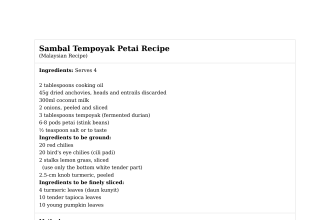 Sambal Tempoyak Petai Recipe