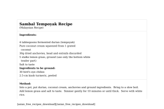Sambal Tempoyak Recipe