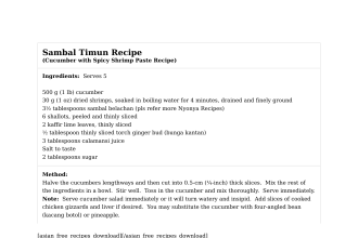 Sambal Timun Recipe