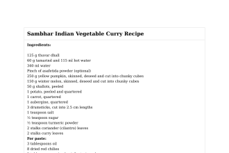 Sambhar Indian Vegetable Curry Recipe