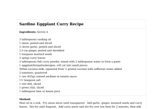Sardine Eggplant Curry Recipe