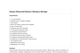 Satay-Flavored Roast Chicken Recipe