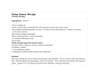 Satay Sauce Recipe
