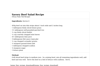Savory Beef Salad Recipe