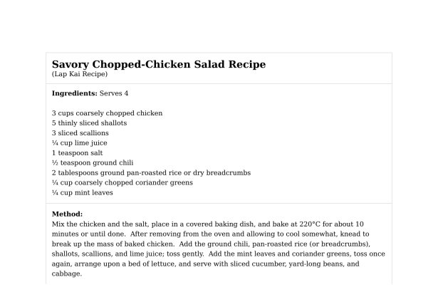 Savory Chopped-Chicken Salad Recipe