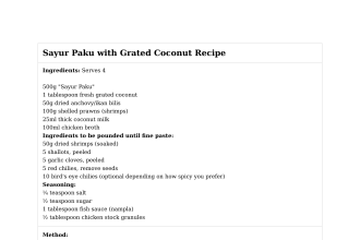 Sayur Paku with Grated Coconut Recipe