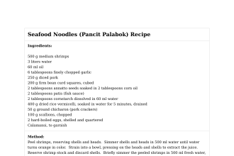 Seafood Noodles (Pancit Palabok) Recipe