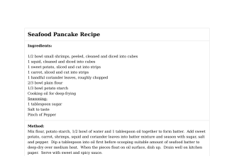 Seafood Pancake Recipe