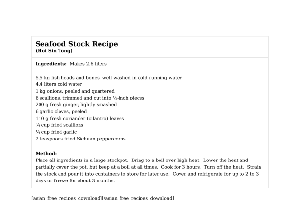 Seafood Stock Recipe