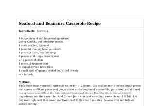 Seafood and Beancurd Casserole Recipe