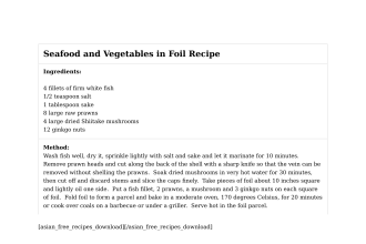 Seafood and Vegetables in Foil Recipe