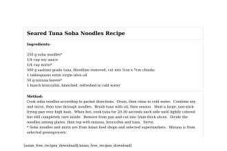 Seared Tuna Soba Noodles Recipe