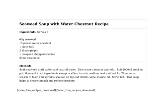 Seaweed Soup with Water Chestnut Recipe