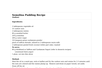 Semolina Pudding Recipe