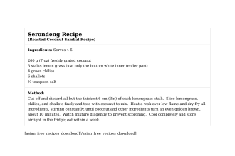 Serondeng Recipe