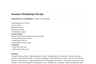 Sesame Dumplings Recipe