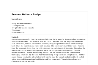 Sesame Walnuts Recipe